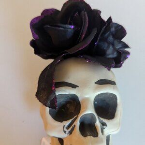 NWT Floral Skull Pick Dia de los Muertos DOTD DDLM Halloween Decoration Ashland